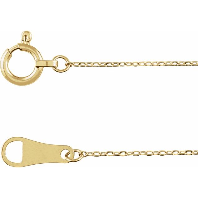 18K Yellow .8 mm Cable 18' Chain