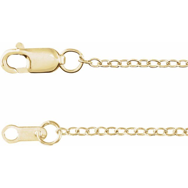 18K Yellow 1.3 mm Cable 16' Chain