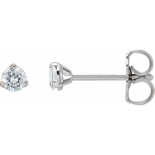 14K White 3 mm Stuller Lab-Grown Moissanite™ Earrings