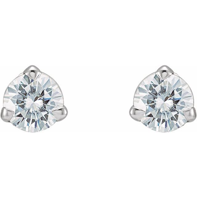 14K White 3 mm Stuller Lab-Grown Moissanite™ Earrings