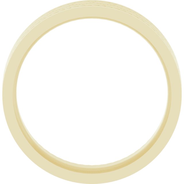 14K Yellow 6 mm Patterned Band Size 10.5