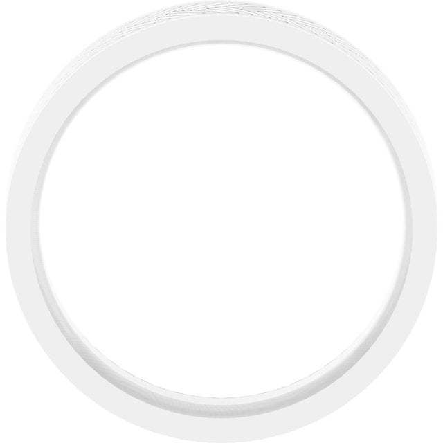 14k White 6 Mm Patterned Band Size 10