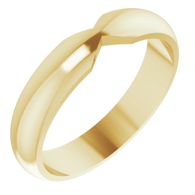 14K Yellow 4 mm Double Notched Band Size 7