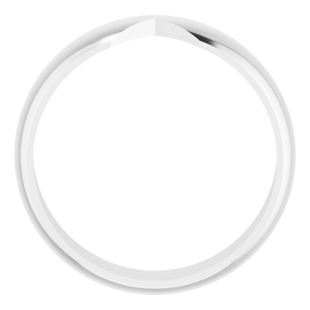 14K White 6 mm Double Notched Band Size 7
