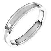 14K White 4 mm Grooved Band Size 7