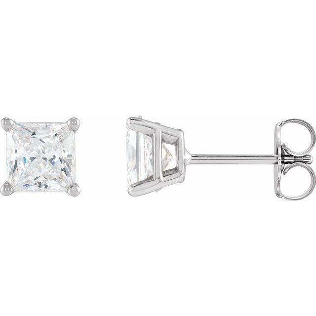 14K White 1/2 CTW Natural Diamond Earrings