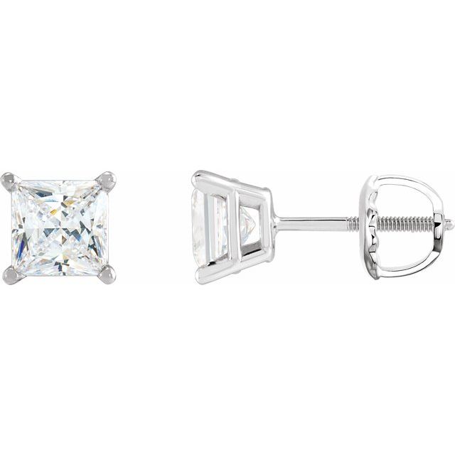 14K White 1/6 CTW Natural Diamond Earrings