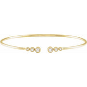 14k Yellow 1/4 Ctw Natural Diamond Cuff 7' Bracelet