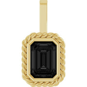 14K Yellow Natural Black Onyx Men's Pendant