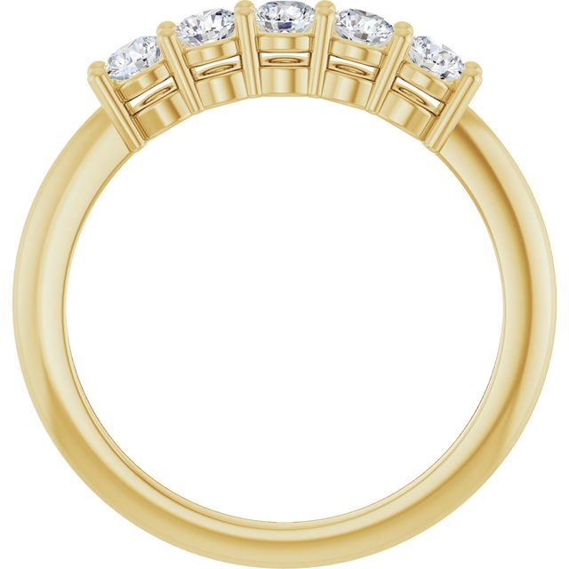 14K Yellow 1/2 CTW Lab-Grown Diamond Five-Stone Anniversary Band