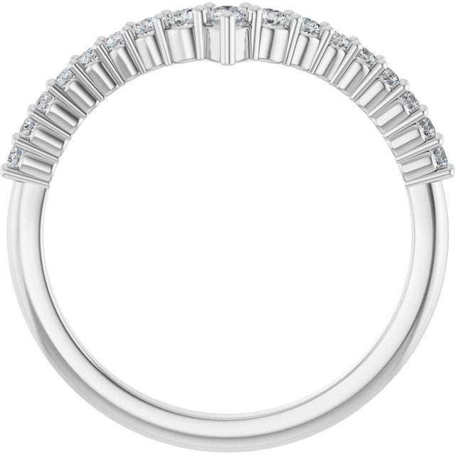 14K White 1/4 CTW Lab-Grown Diamond Contour Band