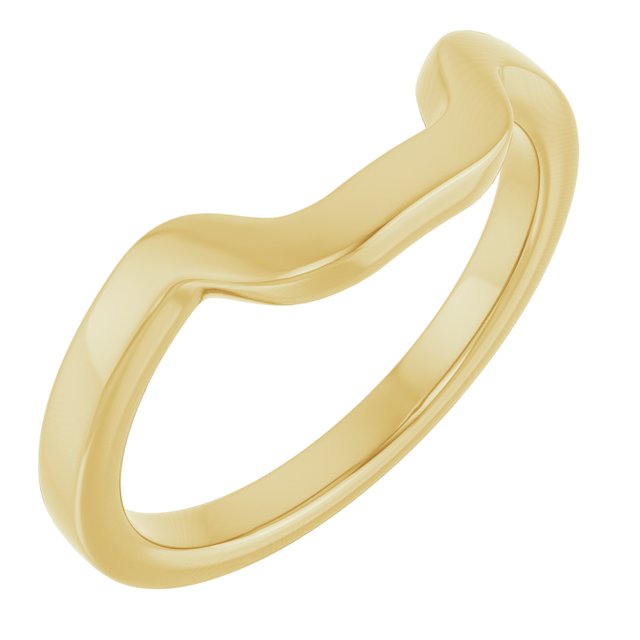 14k Yellow Band For 9x7 Mm Emerald Ring