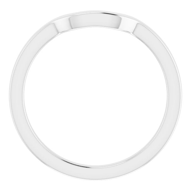 14K White Band for 5 mm Square Ring