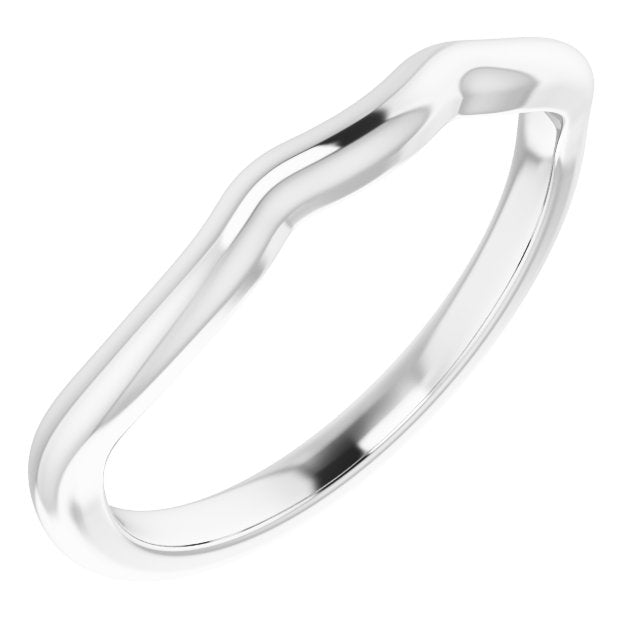 14K White Band for 9x7 mm Emerald Ring