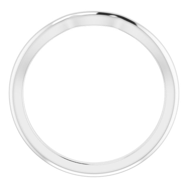 14K White Band for 9x7 mm Emerald Ring