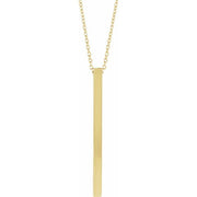 14K Yellow Engravable Four-Sided Bar 16-18' Necklace