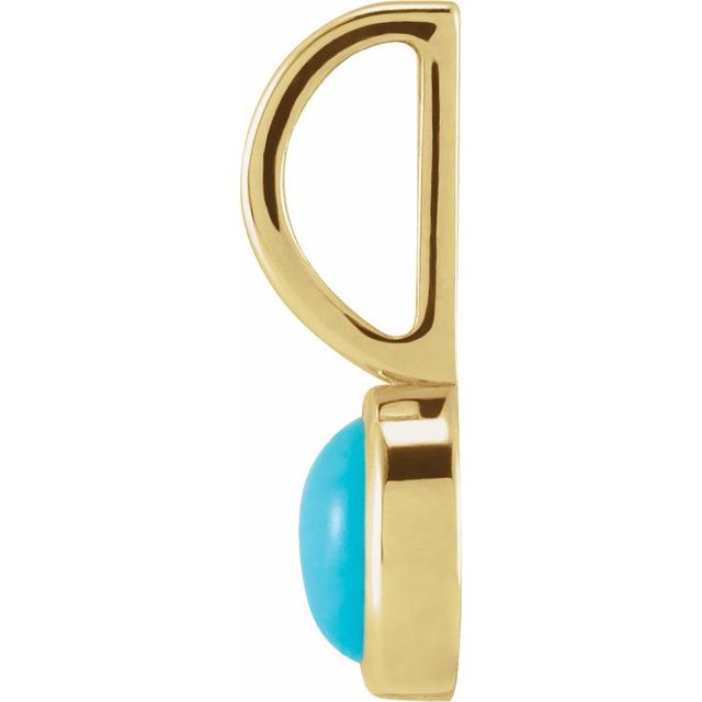 14K Yellow Natural Turquoise Charm/Pendant