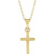 14k Yellow Cross 18' Necklace