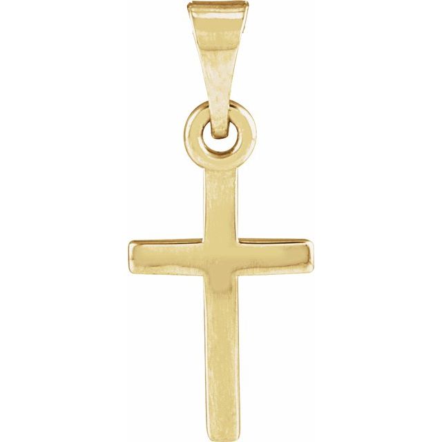 14k Yellow Cross Pendant