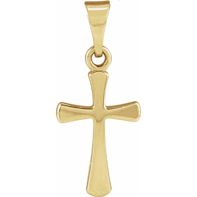 14k Yellow Cross Pendant