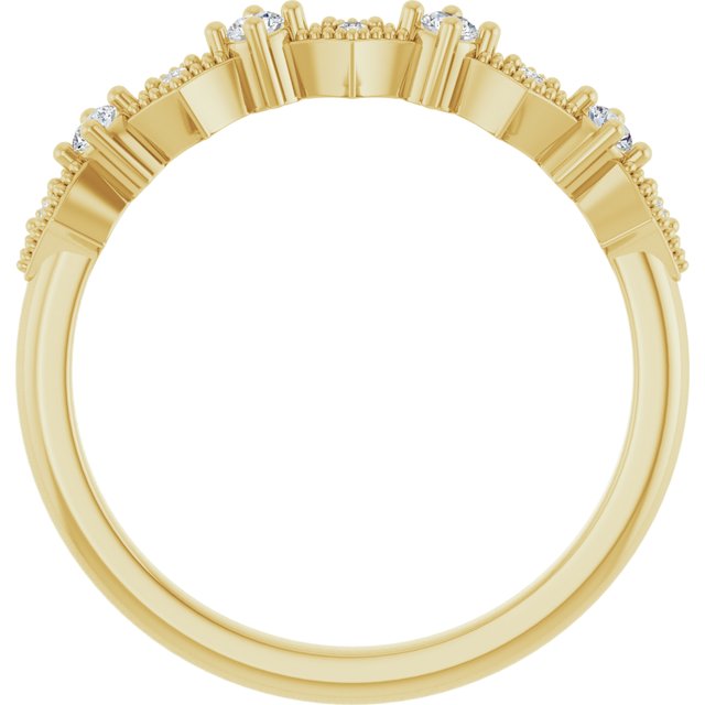 14K Yellow 1/8 CTW Natural Diamond Milgrain Anniversary Band