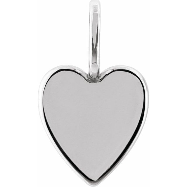 Sterling Silver Engravable Heart Charm/Pendant