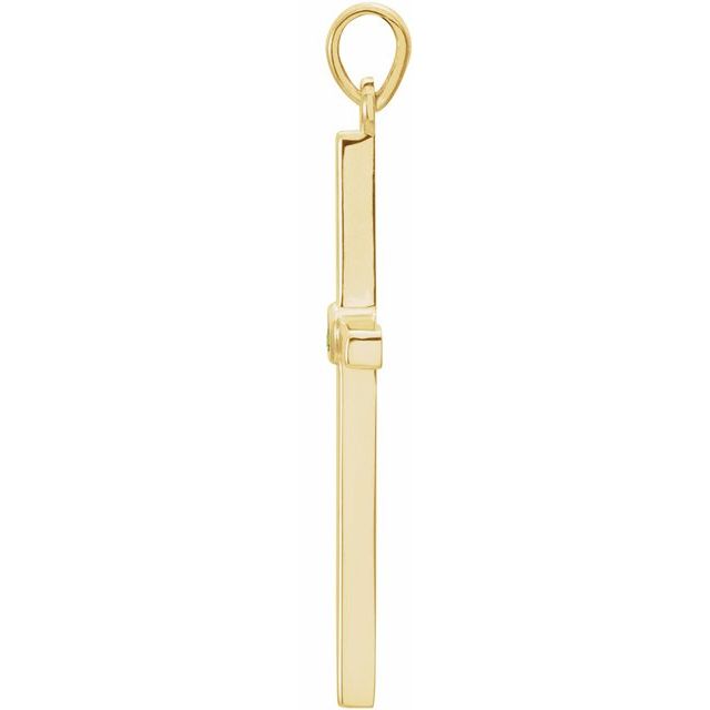 14k Yellow Natural Peridot Cross Pendant