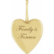 14K Yellow Family is Forever Heart Charm/Pendant