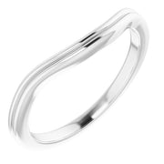 14K White Band for 6 mm Square Ring