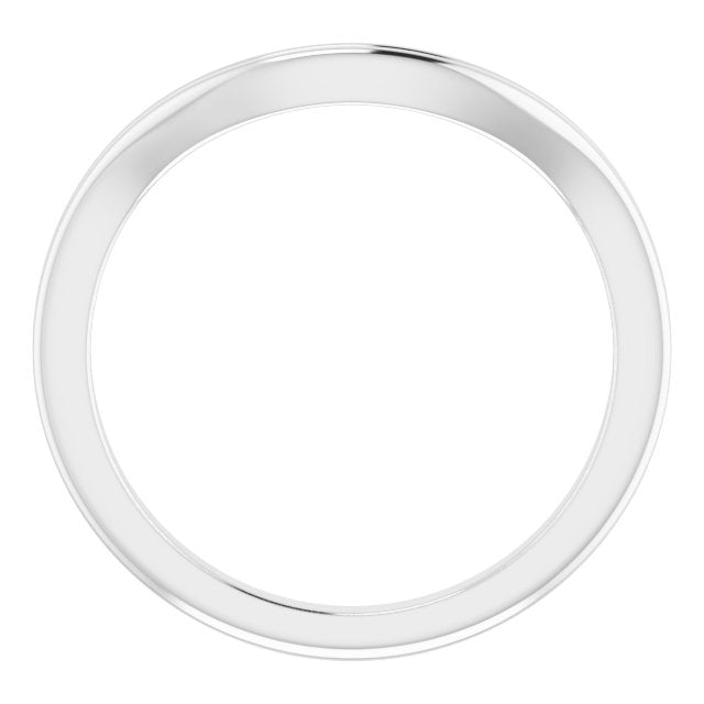 14K White Band for 8 mm Square Ring
