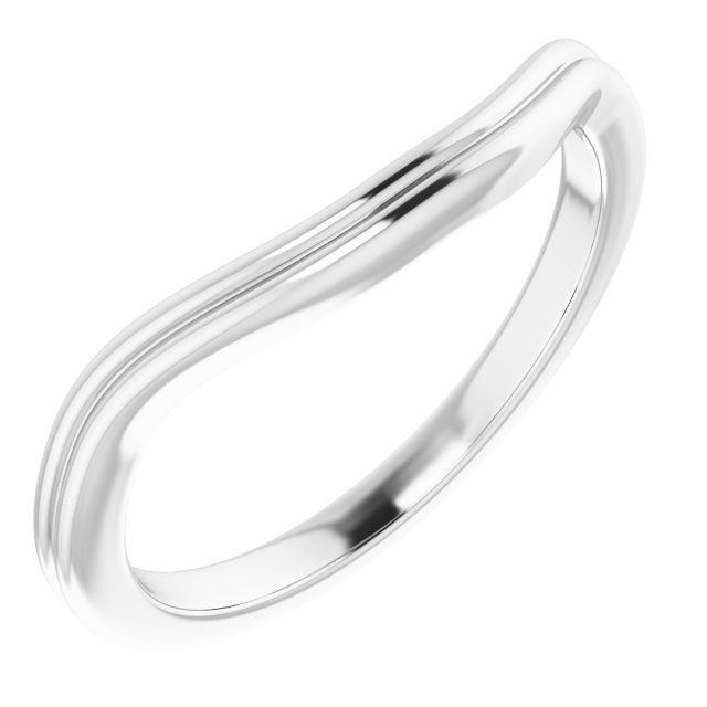 14K White Band for 8 mm Square Ring