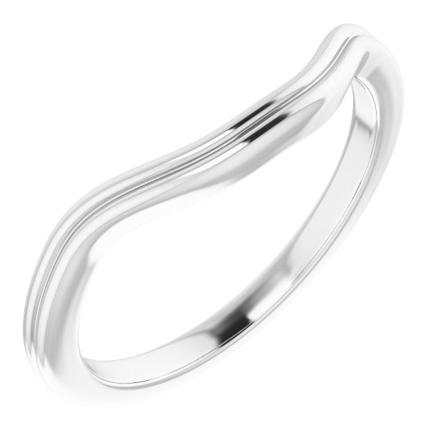 14K White Band for 8x6 mm Emerald Ring