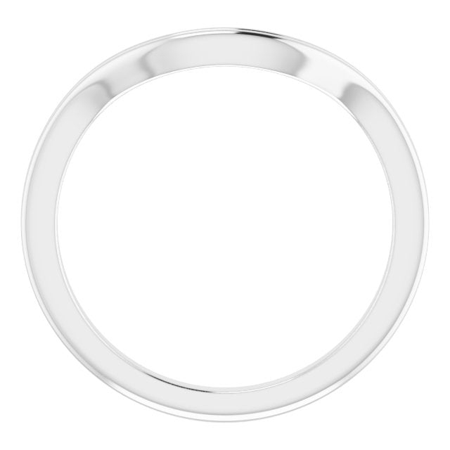 14K White Band for 8x6 mm Emerald Ring