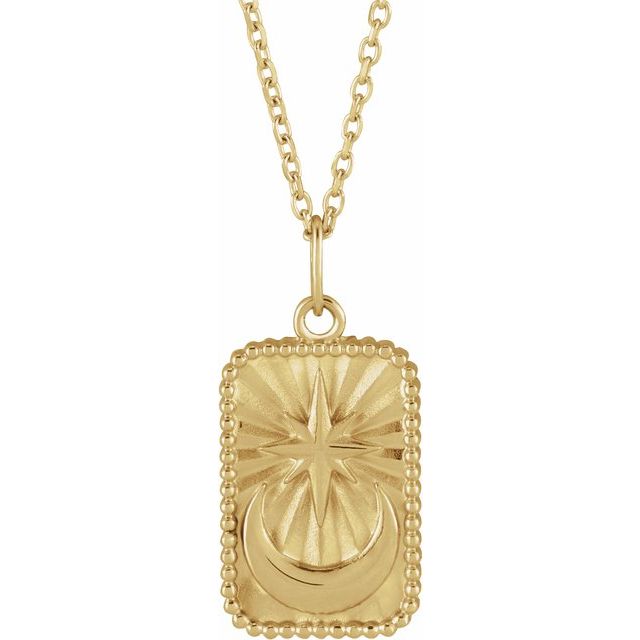14K Yellow Crescent Moon 16-18' Necklace