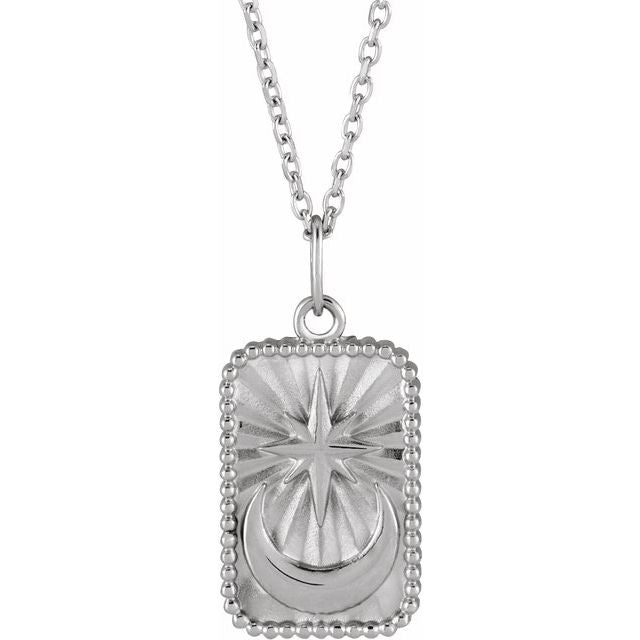 Sterling Silver Crescent Moon 16-18' Necklace