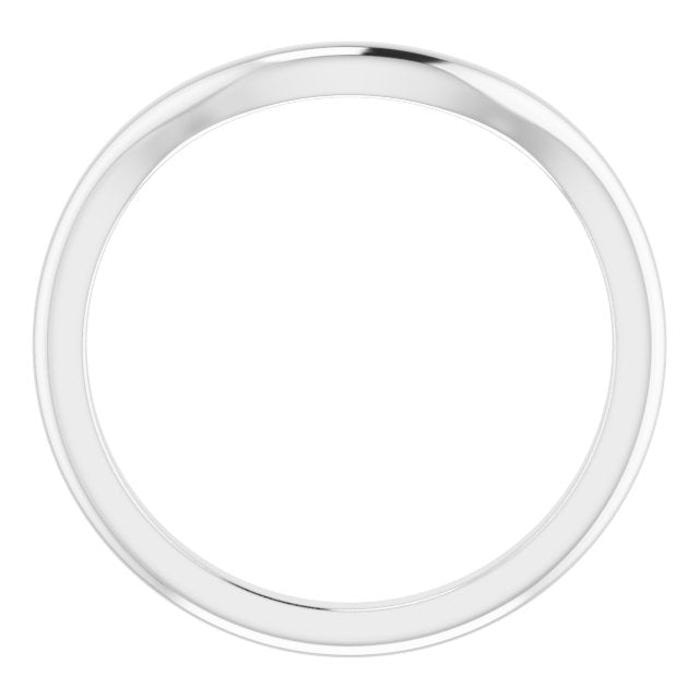14K White Band for 7x5 mm Emerald Ring