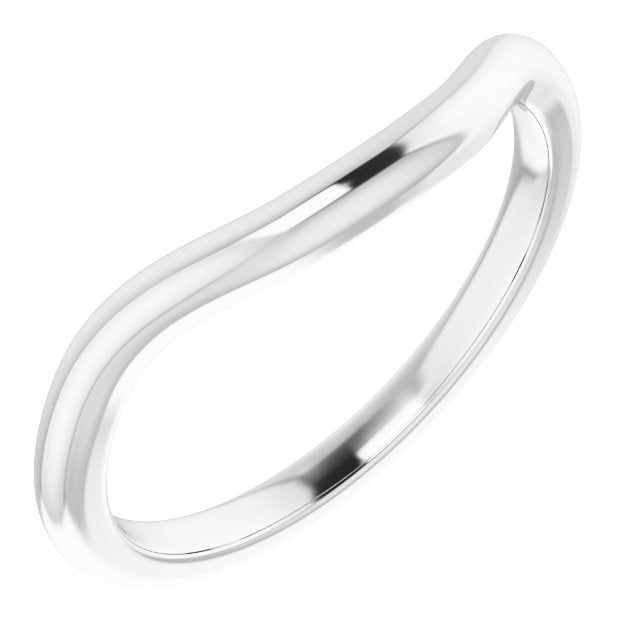 14K White Band for 7x5 mm Emerald Ring