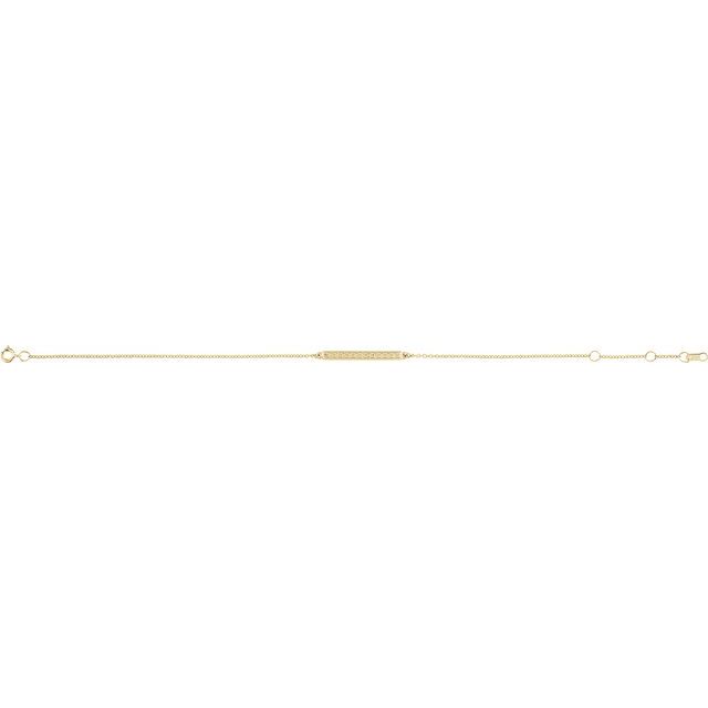 14K Yellow Patterned Bar Bracelet