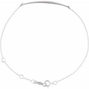 Sterling Silver Curved Bar 6 1/2-7 1/2' Bracelet