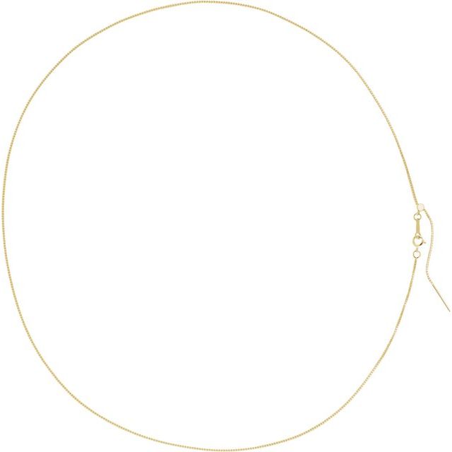 14K Yellow 1 mm Adjustable Threader Box 16-22' Chain