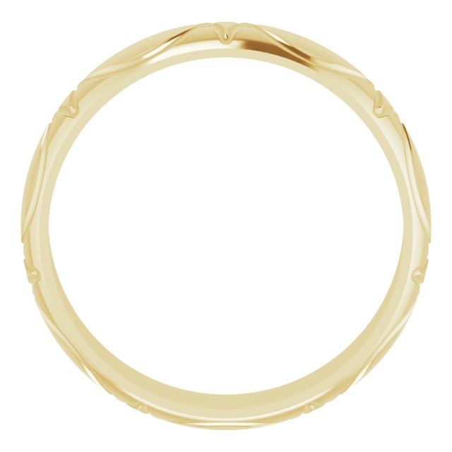 14K Yellow 6 mm Patterned Band Size 10
