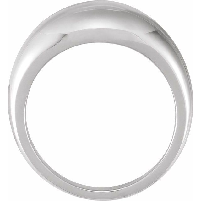 14K White 10 mm Dome Ring