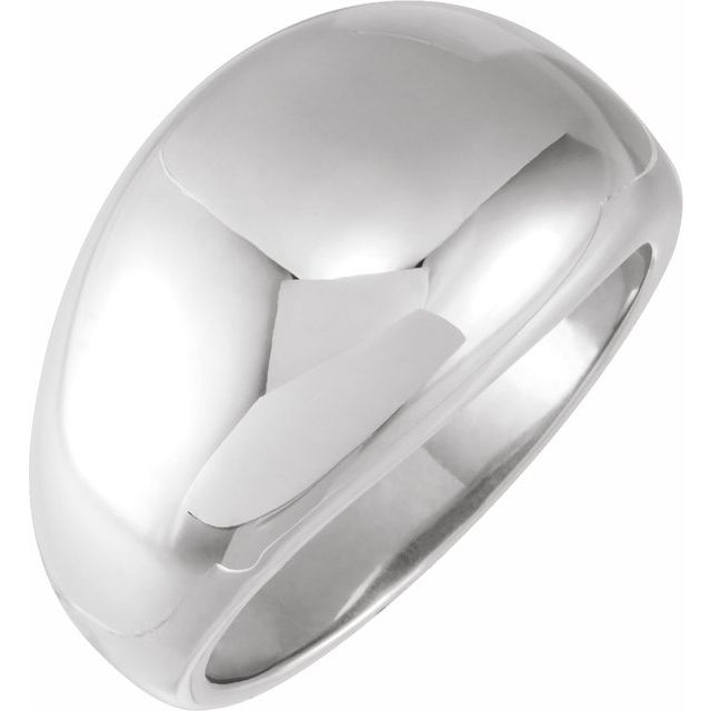 14K White 12 mm Dome Ring