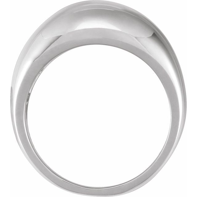 14K White 12 mm Dome Ring