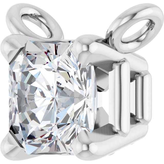 14K White 1/4 CT Lab-Grown Diamond Necklace Center
