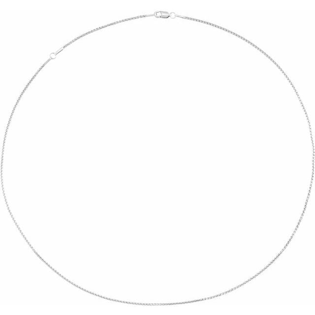 Rhodium-Plated Sterling Silver 1.25 mm Box 24' Chain