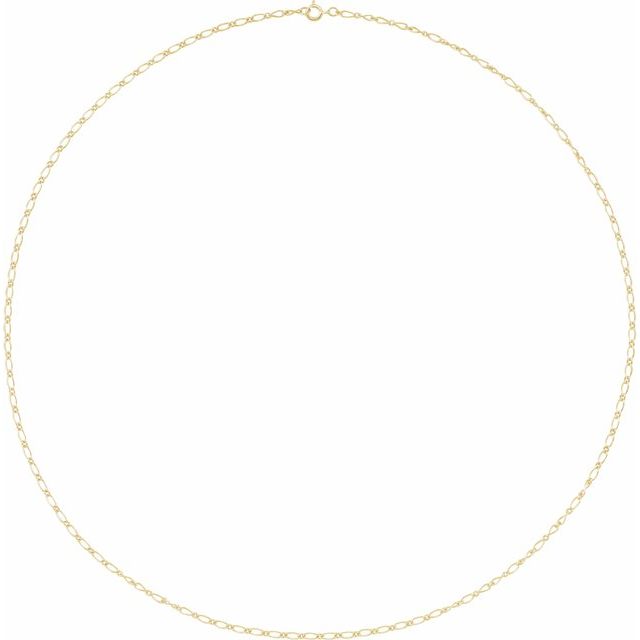 14K Yellow 1.5 mm Figaro 18' Chain