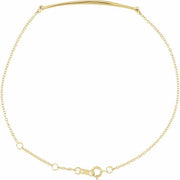 14K Yellow Curved Bar 6 1/2-7 1/2' Bracelet