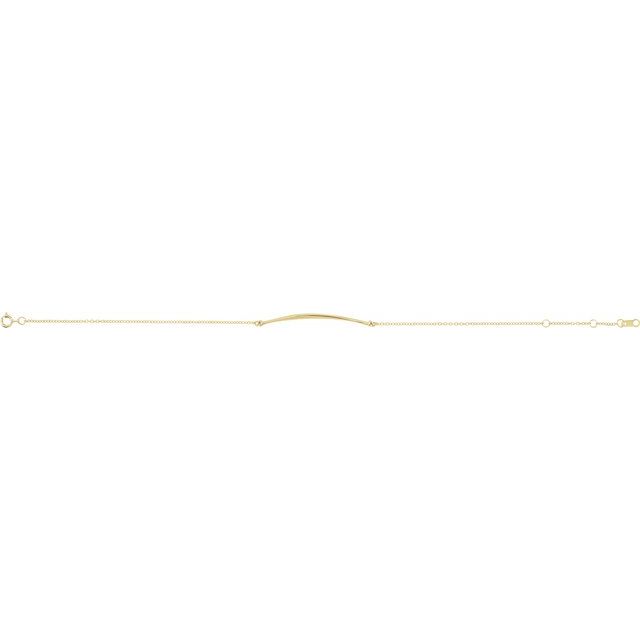14K Yellow Curved Bar 6 1/2-7 1/2' Bracelet