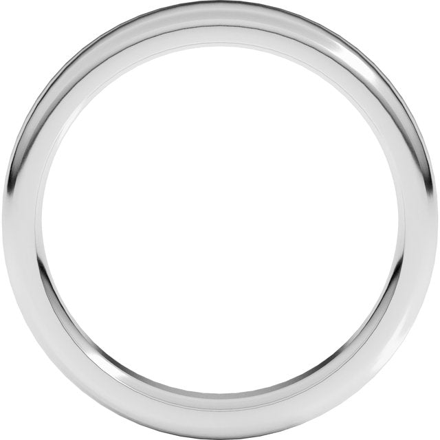 14k White 5 Mm Heavyweight Round-edge Comfort-fit Flat Band Size 10